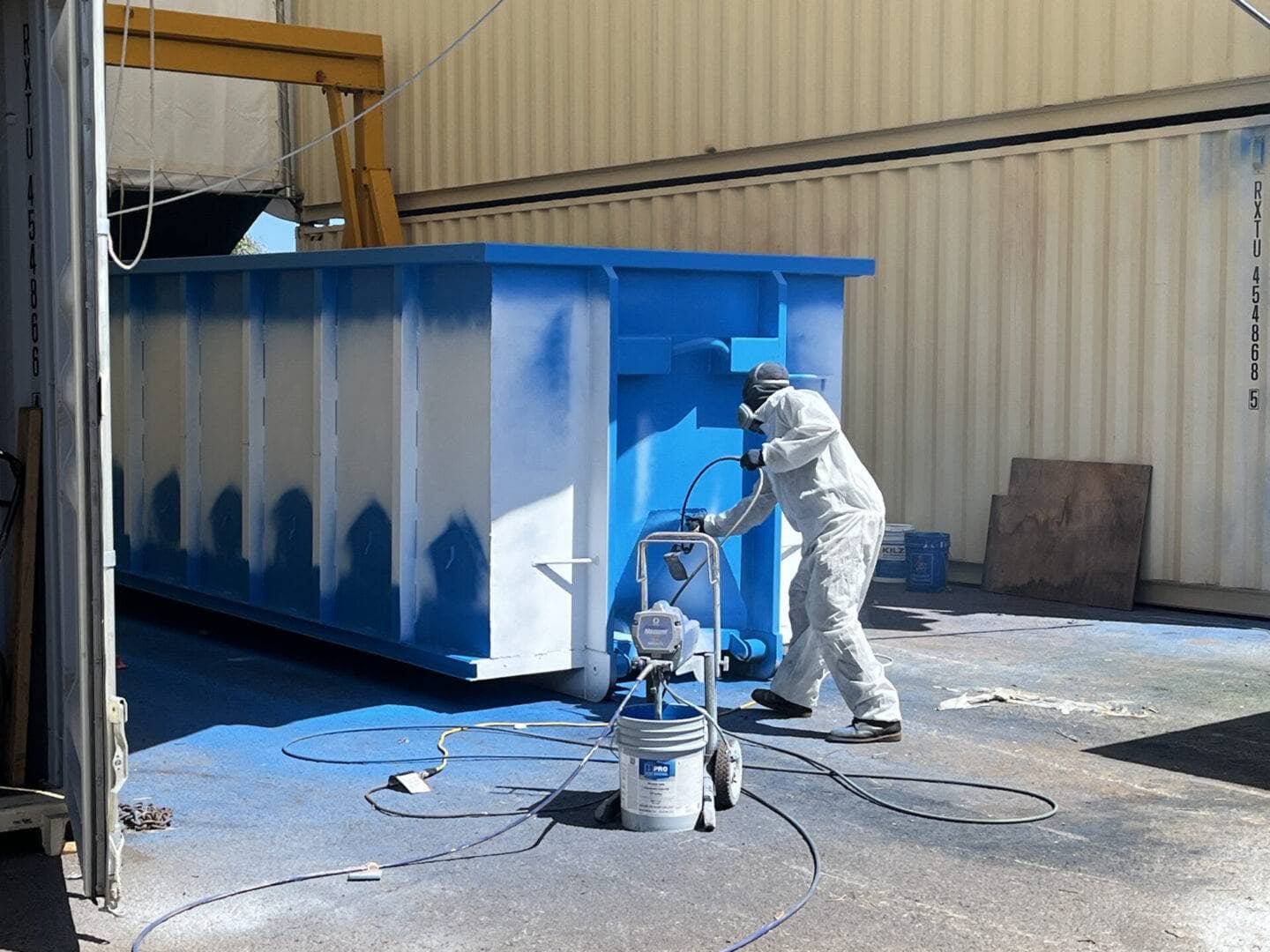 30 Yard Roll Off Bins - Hook Lift Dumpster System - Painting